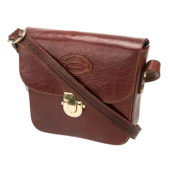 OROTON for Bergdorf Goodman full grain leather and brass handbag MSRP $450 - Picture 4 of 12